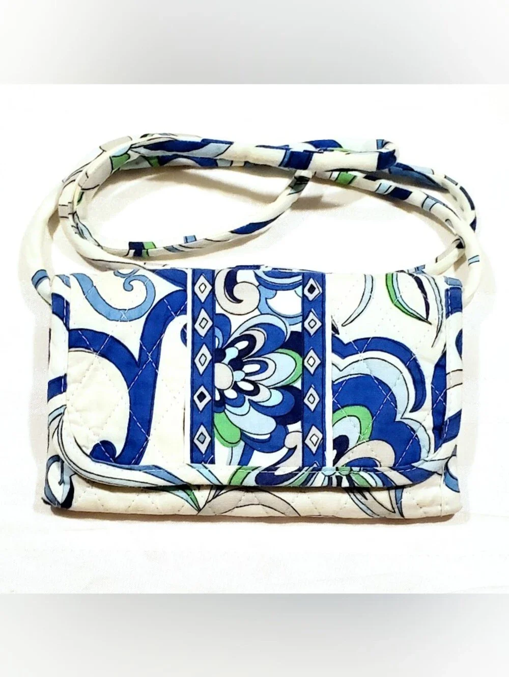 Vera Bradley All in one Wallet Purse Crosbody in Mediterranean White